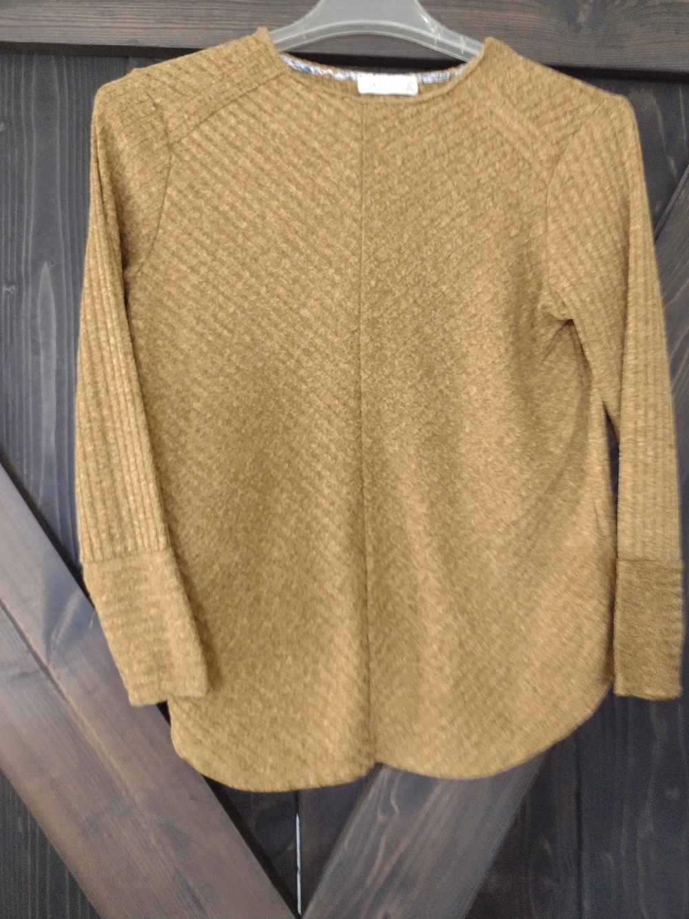Retrelogy Textured Crewneck Women's Tunic Carmel Color Size Medium
